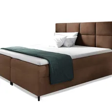 Wilsondo Čalúnená boxspring manželská posteľ Leila s matracom - hnedá Rozmer: 140x200