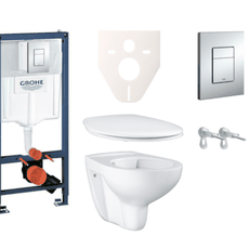 Cenovo zvýhodnený závesný WC set Grohe do ľahkých stien / predstenová montáž + WC Grohe Bau Ceramic SIKOGRS3G0