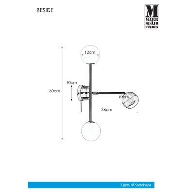 Markslöjd 108256 - Nástenné svietidlo BESIDE 2xG9/20W/230V + 1xGU10/7W/230V chróm