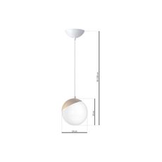 Luster na lanku SFERA WOOD 1xE14/40W/230V biela