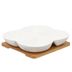 Altom Porcelánový set na pochutiny na bambusovom podnose Regular, 22 x 22 x 4,5 cm