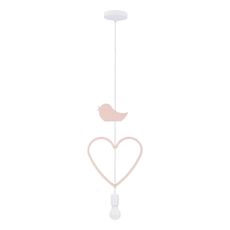 Bielo-ružové detské svietidlo s kovovým tienidlom Single - Candellux Lighting