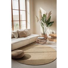 Slonovinový obojstranný jutový okrúhly koberec ø 140 cm Braided Ivory – Hanse Home