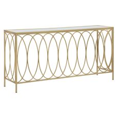 Estila Dizajnový art deco konzolový stolík Valliana s bielou mramorovou doskou a zlatou geometrickou kovovou podstavou 160 cm
