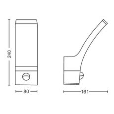 Philips-LED Vonkajšie nástenné svietidlo so senzorom SPLAY LED/12W/230V 2700K IP44