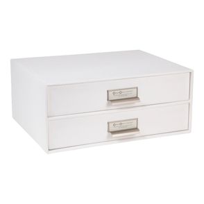 Biela 2-poschodová zásuvka na dokumenty Bigso Box of Sweden Birger, 33 × 22,5 cm