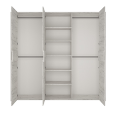 Spálňový komplet, (skriňa, posteľ 160x200, 2x nočný stolík), biela craft, ANGEL