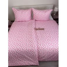 Obliečky bavlnené Dots ružové TiaHome - Detský set 130x90cm + 65x45cm
