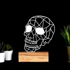 Hanah Home Kovová dekorácia Skull 29 cm biela