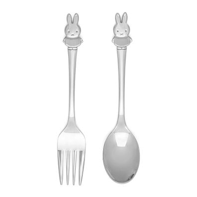 Antikoro detský príbor v striebornej farbe Miffy – Zilverstad