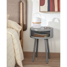 Sivý odkladací stolík s úložným priestorom Kave Home Bruk