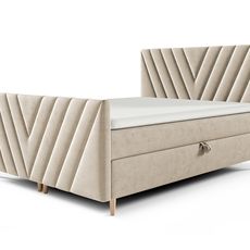 Manželská boxspring posteľ Beno Plus - béžová Rozmer: 160x200