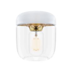 Biele tienidlo s objímkou zlatej farby UMAGE Acorn, ⌀ 14 cm