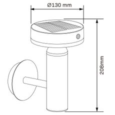LED Solárne nástenné svietidlo so senzorom GWINEA LED/4,5W/3,7V IP44 čierna