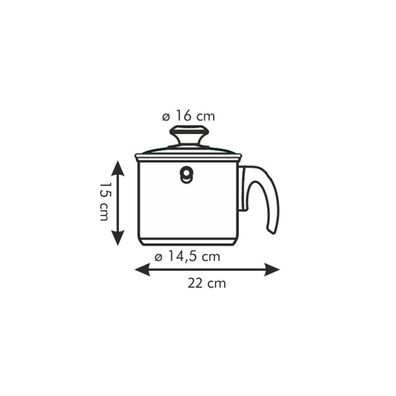 Mliekovar dvojplášťový PRESTO s pokrievkou ø 16 cm, 2.0 l