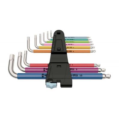 Wera 022669 Nástrčné kľúče inbus 3950/9 Hex-Plus Multicolour Stainless 1, nerezová oceľ (sada 9 ks)