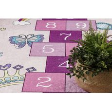 Dywany Łuszczów , Detský kusový koberec Bambino 2285 Hopscotch pink, 140x190, ružová, detská izba