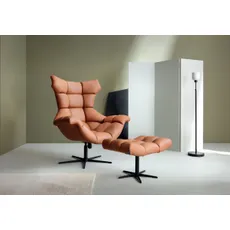 Kožené kreslo + taburet CORAL