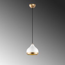 Luster na lanku YILDO 1xE27/40W/230V biela/zlatá