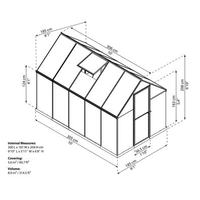 Polykarbonátový skleník Palram multiline 6x10