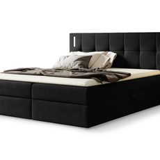 Wilsondo Čalúnená boxspring manželská posteľ Dancer s vrchným matracom - čierna Rozmer: 180x200
