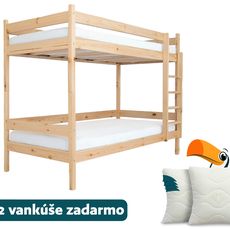 Wilsondo Poschodová posteľ s roštom Paulína 90x200 - prírodná