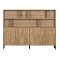Knižnica z dubového dreva v prírodnej farbe 200x150 cm Gravure – WOOOD