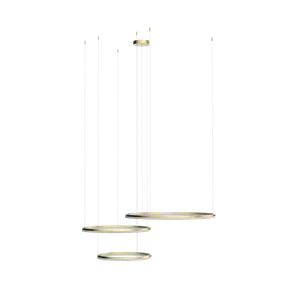 Moderný luster Halo 120+100+80 CCT zlatá s diaľkovým ovládaním