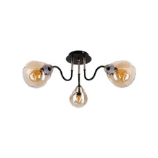 Stropné svietidlo so skleneným tienidlom v čierno-zlatej farbe Unica - Candellux Lighting