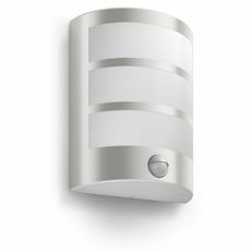 Philips Python UltraEfficient vonkajšie nástenné svietidlo so senzorom LED 3,8 W 2700K, strieborná