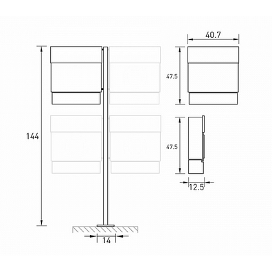 Radius design cologne Schránka na listy RADIUS DESIGN (LETTERMANN 5 STANDING darkgreen 566O) tmavo zelená