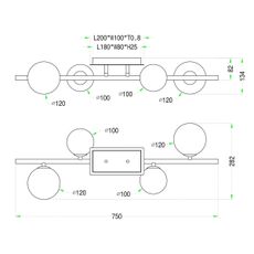 Wofi 7014-405W - LED Prisadený luster VILLA 4xG9/3W/230V čierna