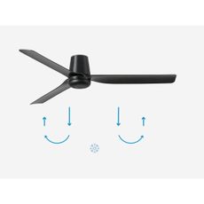 FARO 33830 - Stropný ventilátor PUNT TUB M čierna pr. 130 cm + diaľkové ovládanie