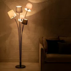 Stojacia lampa Levels čierna biela šedá