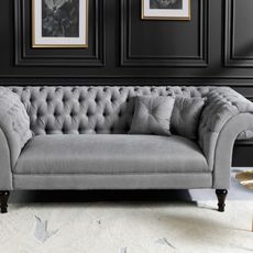 Pohovka Paris Chesterfield grey velvet