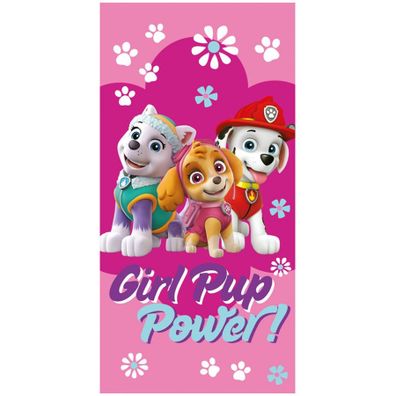 Dievčenská plážová osuška Tlapková patrola - Paw Patrol - motív Girl Pup Power - 100% bavlna s gramážou 320 gr./m2 - 70 x 140 cm