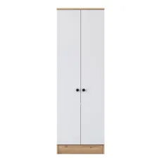 Biela/prírodná šatníková skriňa v dekore orecha 60x183 cm Theresa - Kalune Design