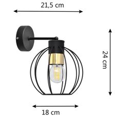 Nástenná lampa STARLIGHT 1xE27/15W/230V čierna/zlatá