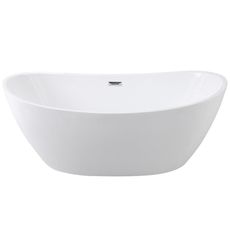 Voľne stojaca vaňa Ayla 170/80 so sifónom Klik-Klak s obdĺžnikovým prepadom Slim chróm