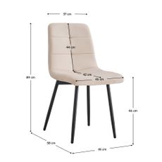 KONDELA Damia Typ 1 jedálenská stolička béžová (Velvet) / čierna