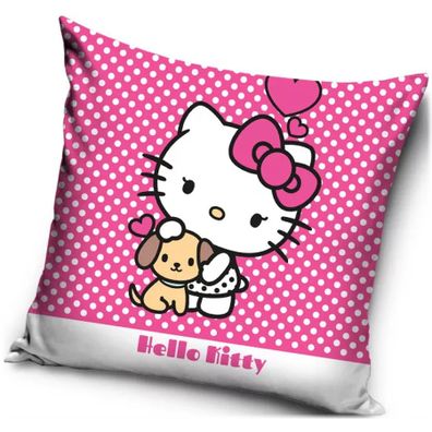Dekoračný vankúš Hello Kitty a jej maznáčik - 40 x 40 cm