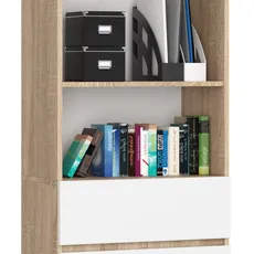 Ak furniture Kancelársky regál Rexa 60 cm 3 zásuvky a 2 police dub sonoma/biely