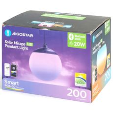 Aigostar-LED RGBW Solárny luster MESH 20W/3,7V 4000 mAh 2700K-6500K IP65 pr. 15 cm