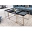 Estila Moderný dizajnový set troch konferenčných stolíkov Elements s pochrómovanými nohami a čiernymi povrchovými doskami 75cm
