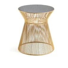 Okrúhly odkladací stolík so sklenenou doskou ø 40 cm Jolene – Kave Home