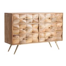 Estila Komoda Duran z brestového dreva v hnedo zlatej farbe 120cm
