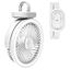 LED nabíjací stolný ventilátor s LED svetlom 3W/5V USB 2400 mAh biely