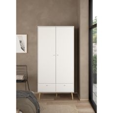 Biela šatníková skriňa 99x200 cm Bodo – Tvilum