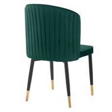 KONDELA Udaja jedálenská stolička zelená (Velvet) / čierna / zlatá