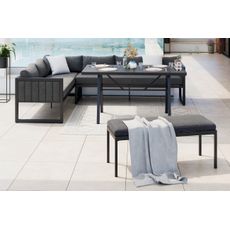 Ambia Garden JEDÁLENSKÁ TERASOVÁ SÚPRAVA 4-dielne, kov, sklo, textil